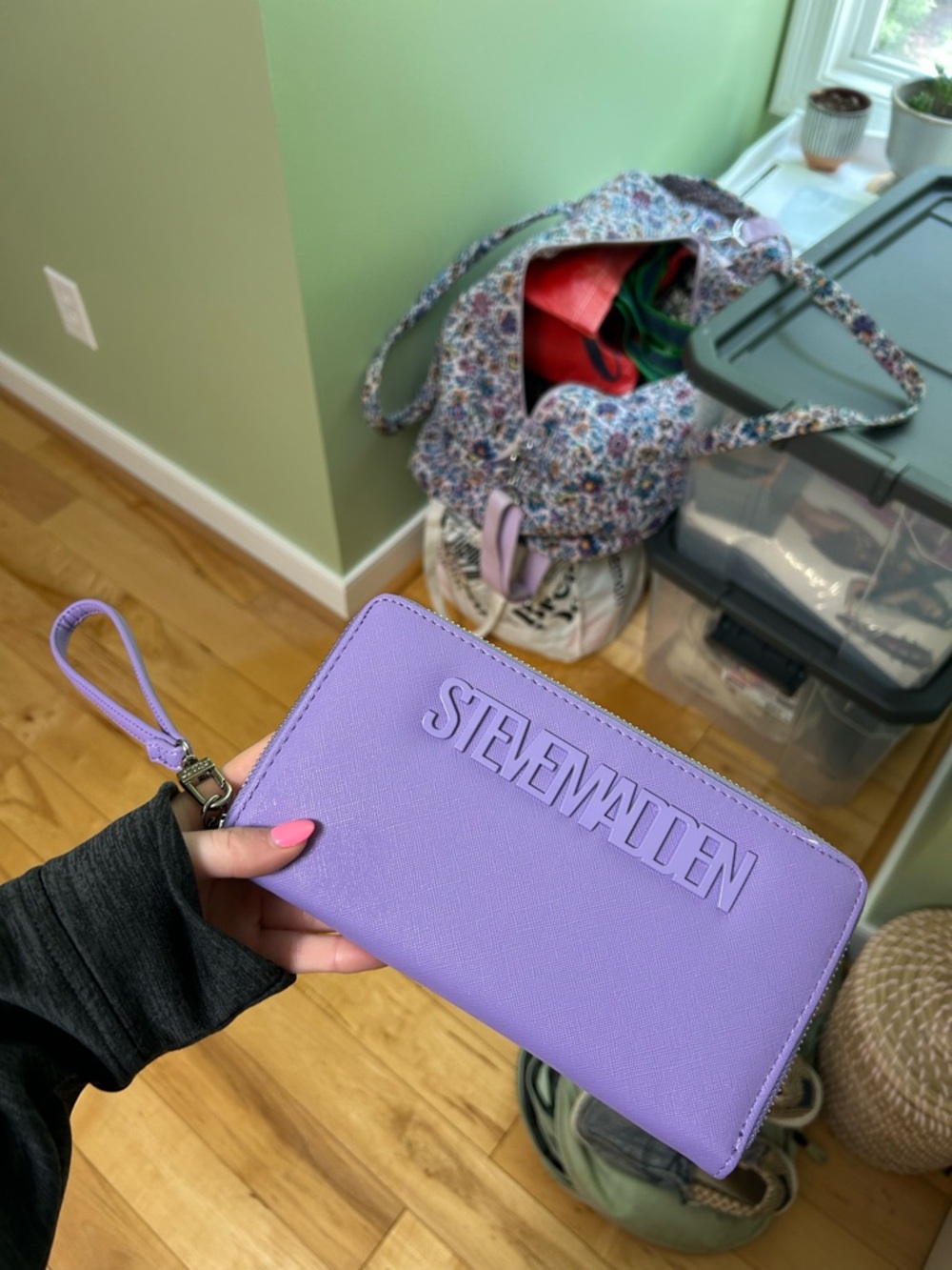 Steve Madden Lavender Zip-Around Wristlet Wallet